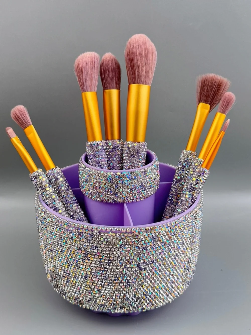 AB SILVER Multicolor Makeup Brush Rhinestone Holder Only